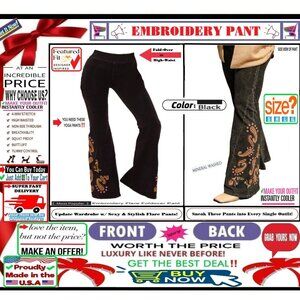 🛑 BULLY Fold Over PAISLEY ➕🆒 LEGGING PANT High Waist Embroidery 💸BUY NOW‼️🟢